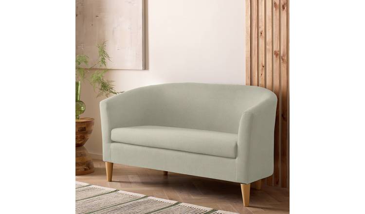 Argos Home Tub Faux Leather 2 Seater Sofa - Mocha