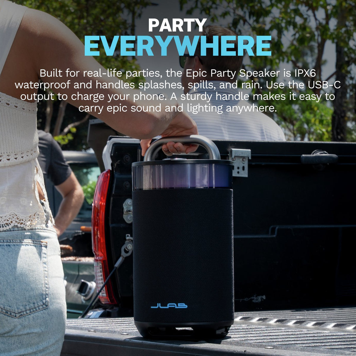 JLab Epic Party Portable Bluetooth Speaker - Black