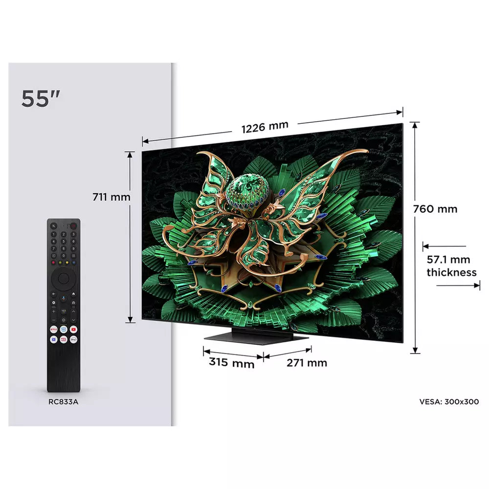 TCL 55 Inch 55C7K Smart 4K Ultra HD HDR QD-Mini LED TV