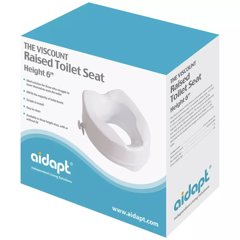 Aidapt 6 Inches Raised Toilet Seat with No Lid