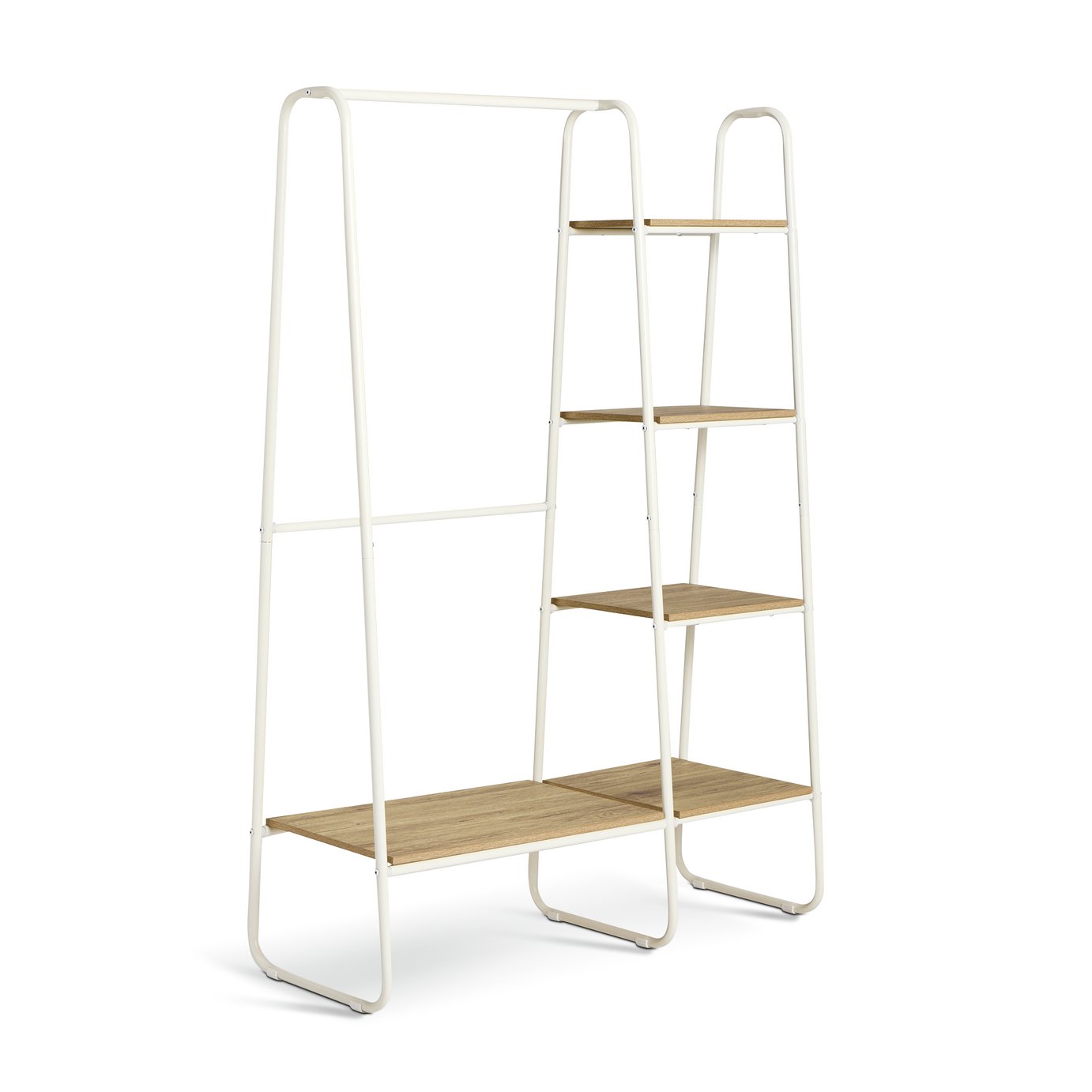 Argos Home Ryan Clothes Rail with Shelves - White