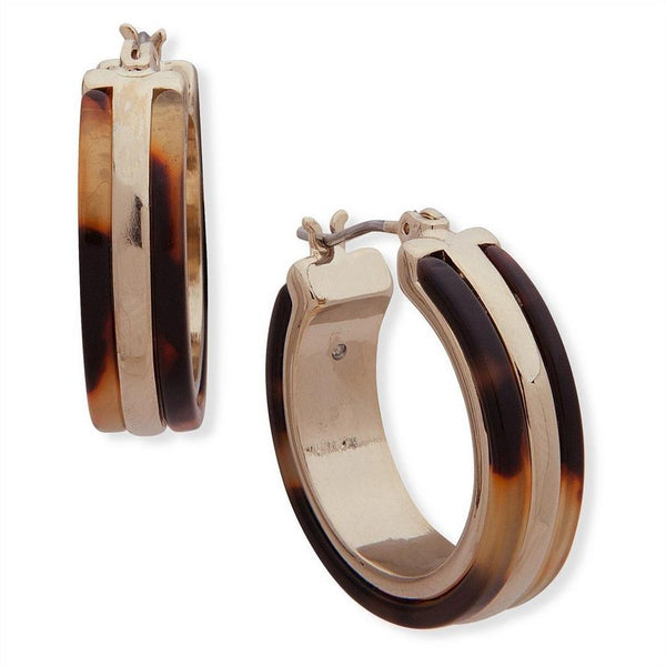 Lauren Ralph Lauren Tortoise & Gold Hoop Earrings