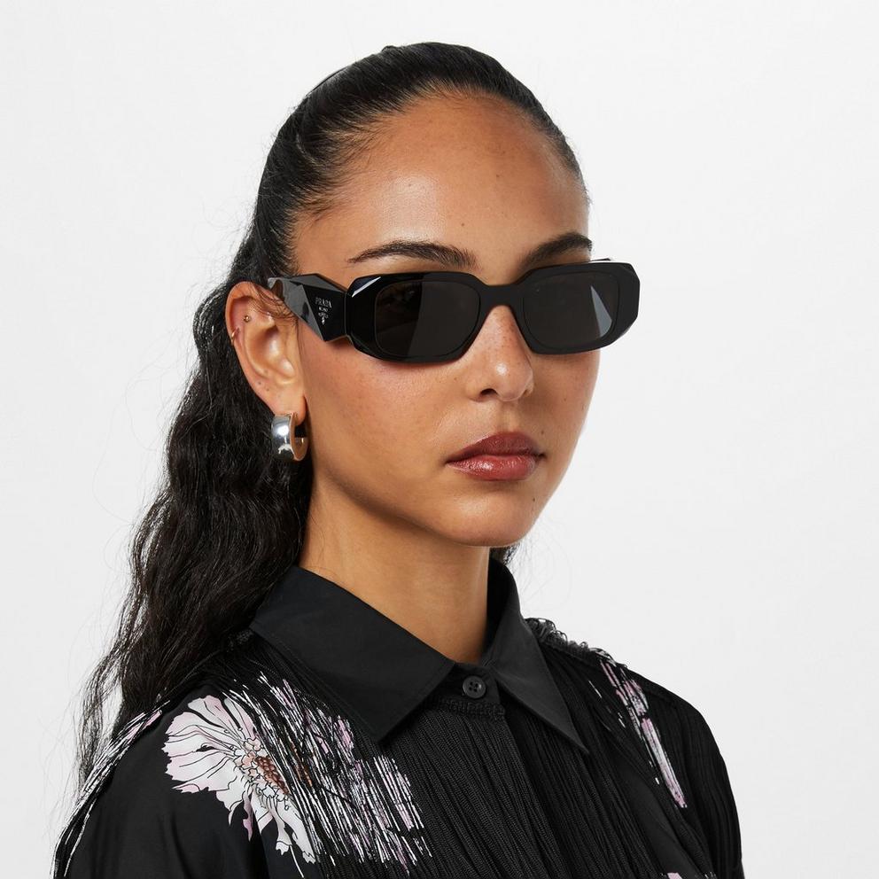 Prada Womens 0PR 17WS Rectangular Sunglasses