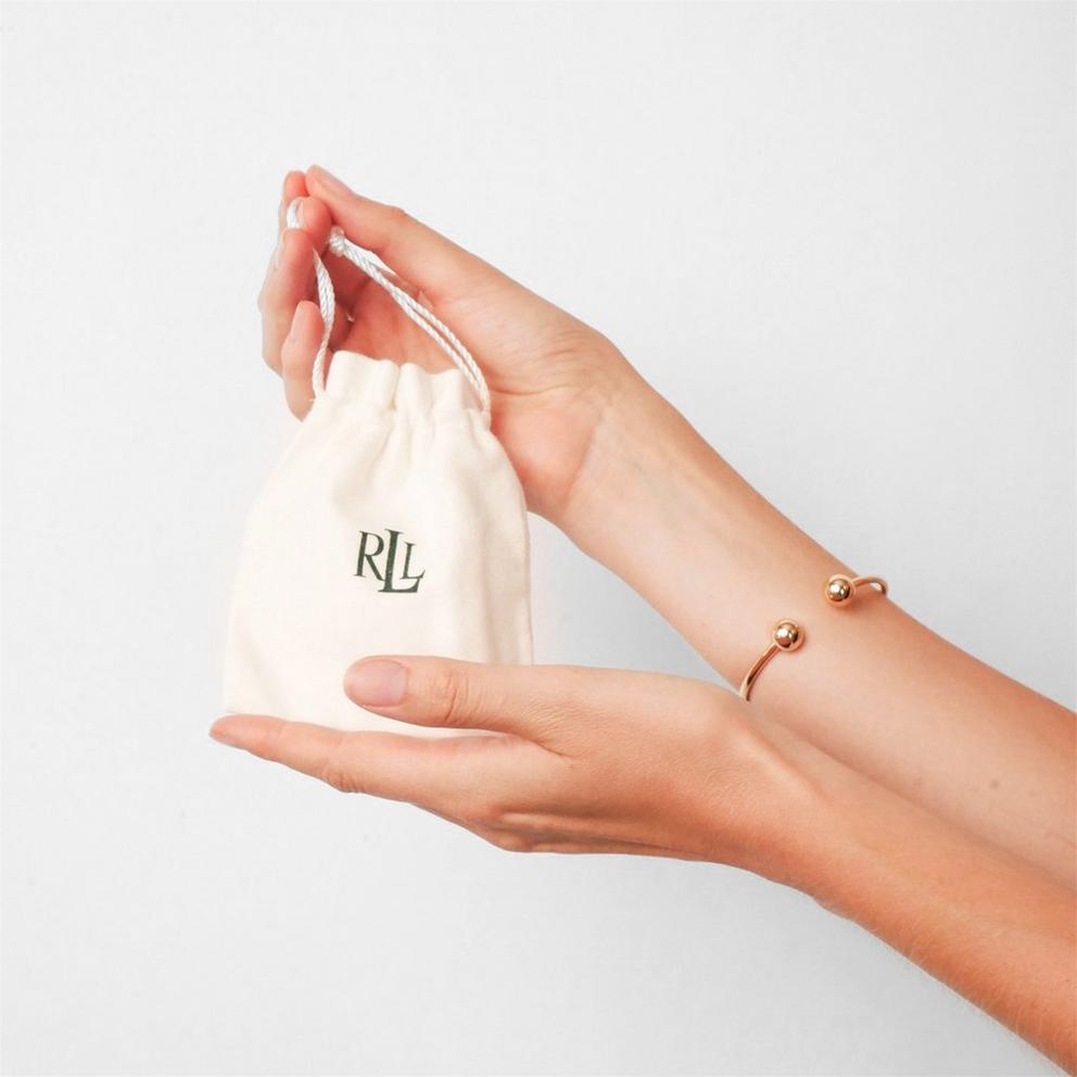 Lauren Ralph Lauren Sterling Silver & Gold Logo Hoop Earrings