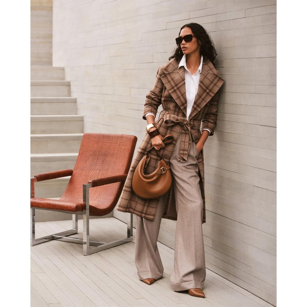 Lauren Ralph Lauren Sterling Silver & Gold Logo Hoop Earrings