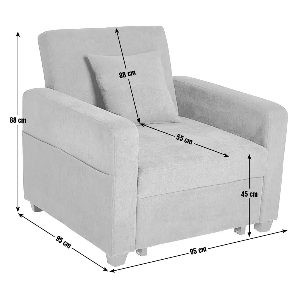Habitat Reagan Single Fabric Chairbed - Chocolate
