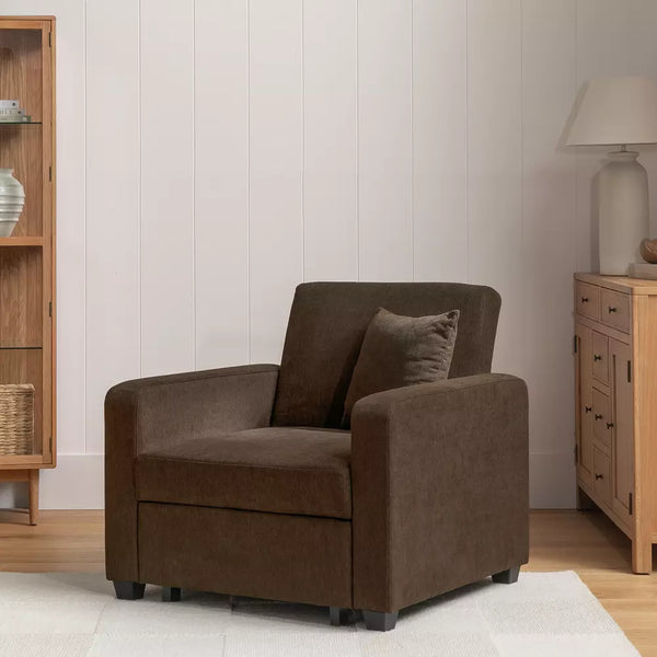 Habitat Reagan Single Fabric Chairbed - Chocolate
