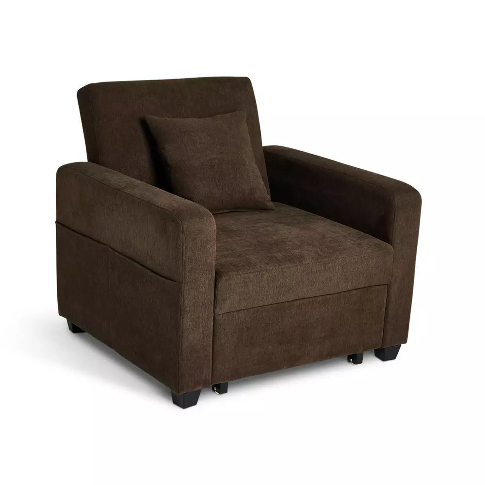 Habitat Reagan Single Fabric Chairbed - Chocolate