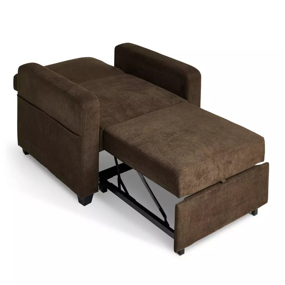 Habitat Reagan Single Fabric Chairbed - Chocolate