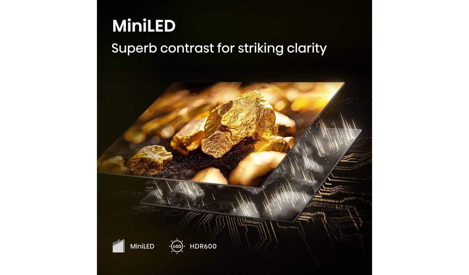 Hisense 50 Inch 50E8QTUK Smart 4K UHD HDR Mini LED Freely TV