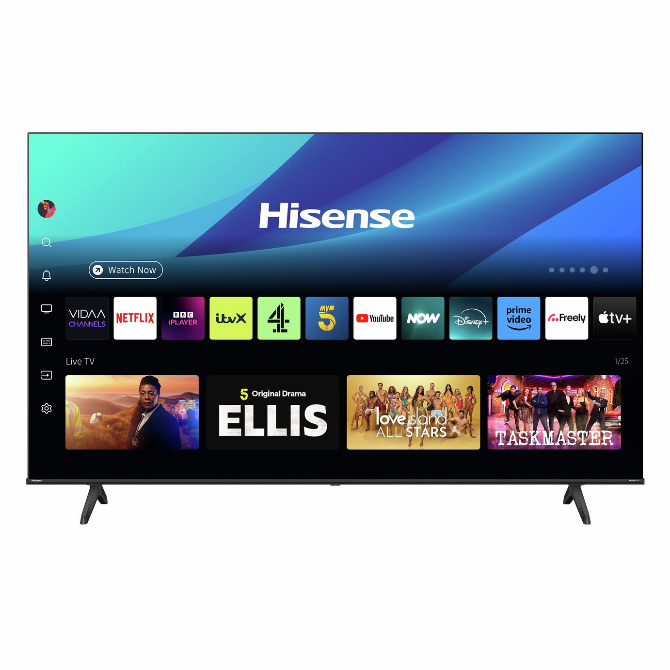 Hisense 55 Inch 55E6QTUK Smart 4K UHD HDR LED Freely TV