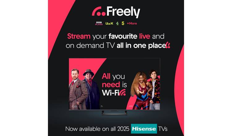 Hisense 55 Inch 55E6QTUK Smart 4K UHD HDR LED Freely TV