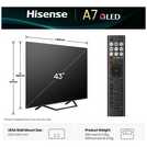 Hisense 43 Inch 43A7QTUK Smart 4K UHD HDR QLED TV