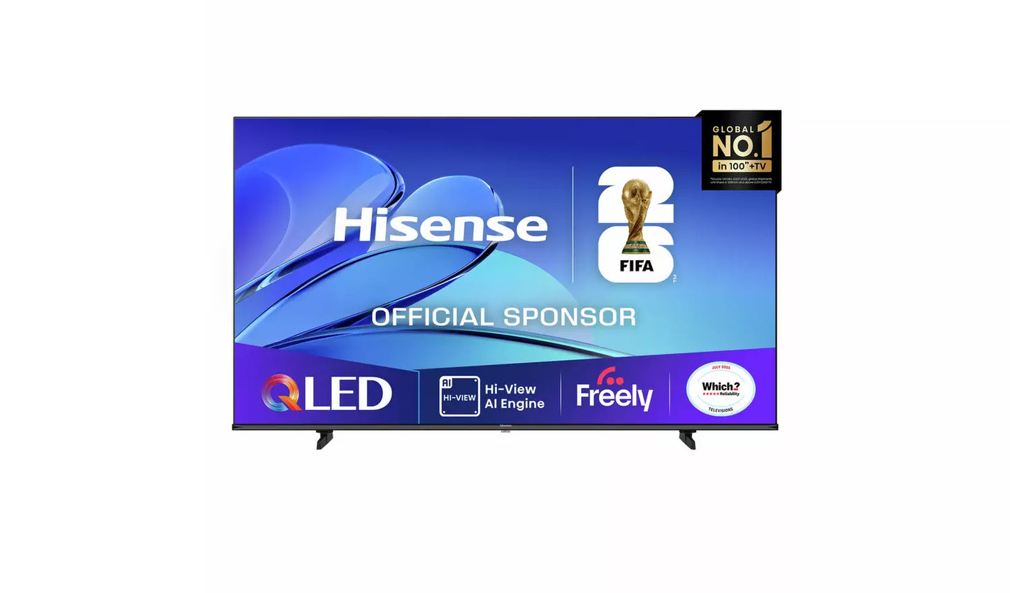 Hisense 58 Inch 58E7QTUK Smart 4K UHD HDR QLED Freely TV