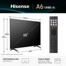 Hisense 65 Inch 65A6QTUK Smart 4K UHD HDR LED Freely TV