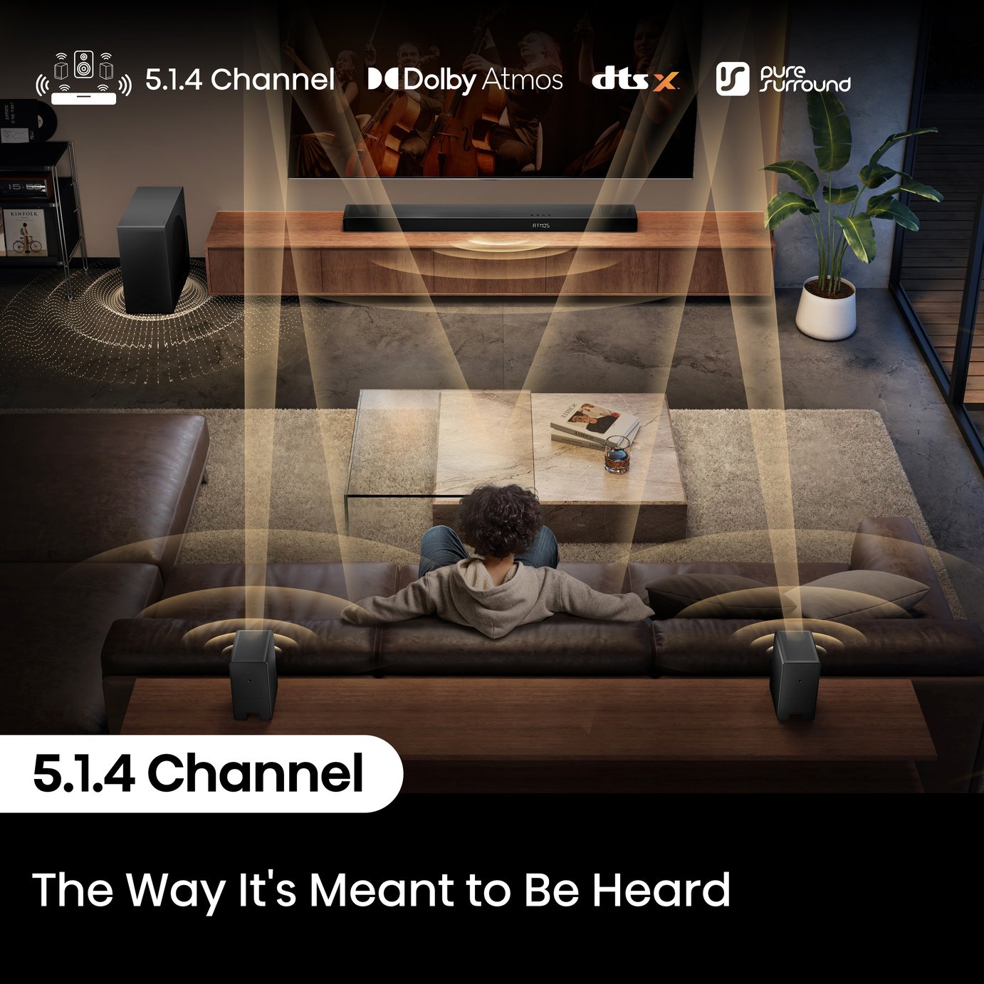 Hisense AX5140Q 5.1.4Ch Bluetooth Soundbar with Wireless Sub