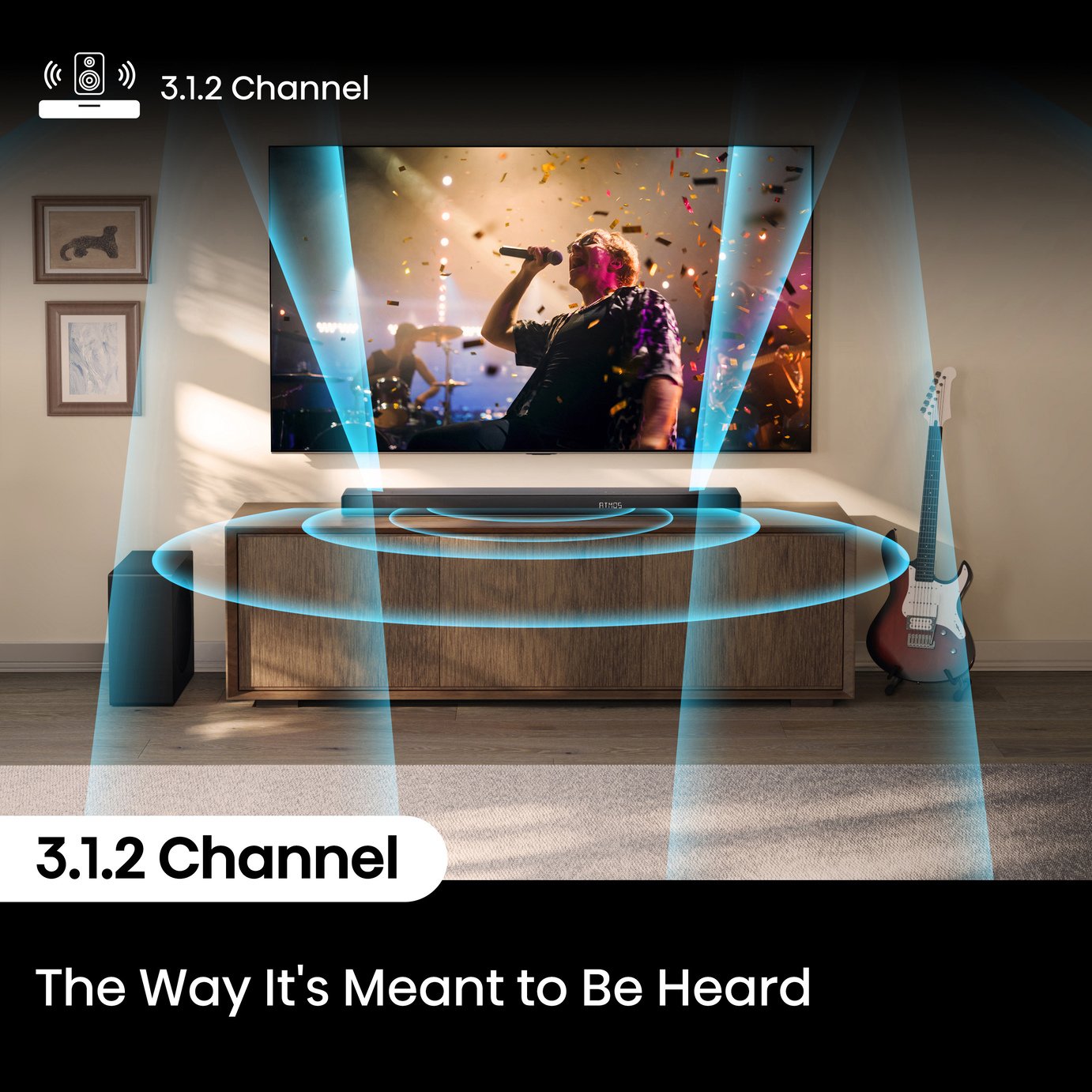 Hisense AX3120Q 3.1.2Ch Bluetooth Soundbar with Wireless Sub