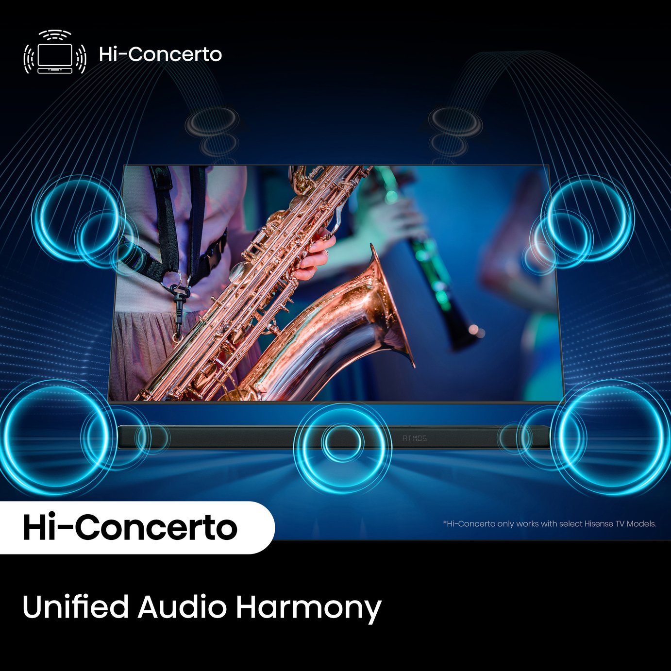 Hisense AX3120Q 3.1.2Ch Bluetooth Soundbar with Wireless Sub