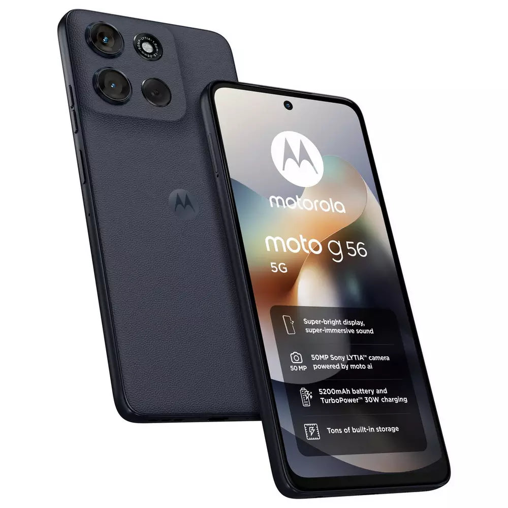 SIM Free Motorola g56 5G 256GB Mobile Phone - Black Oyster