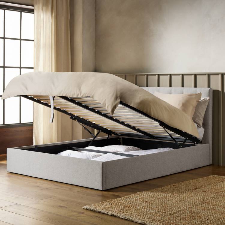Habitat Halstead Small Double End Lift Ottoman Bed - Grey