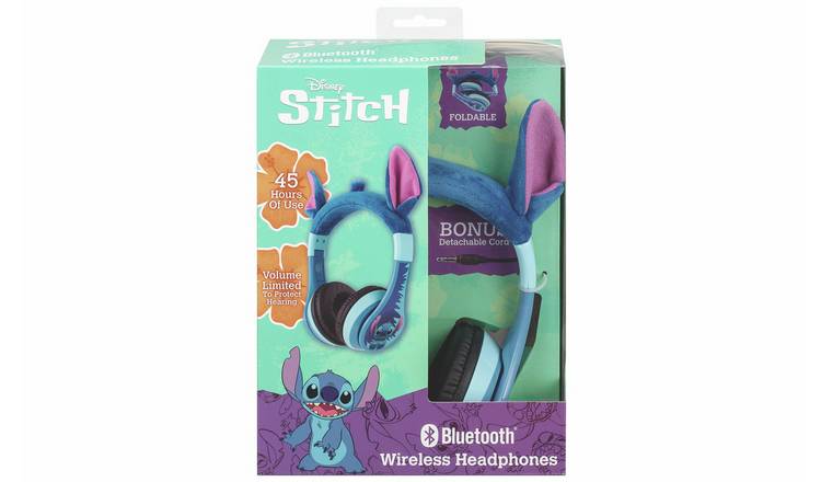 Disney Stitch 2-way Bluetooth Kids On Ear Headphone - Blue