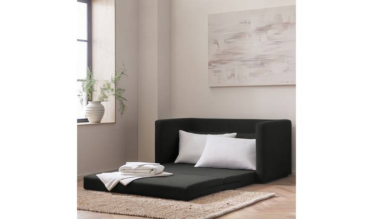 Argos Home Lucy Faux Leather Sofa Bed - Black