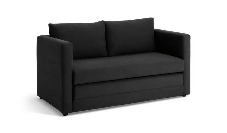 Argos Home Lucy Faux Leather Sofa Bed - Black