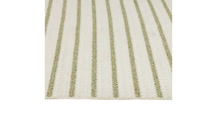 Habitat Stripe Green Flatweave Rug - 120x170cm