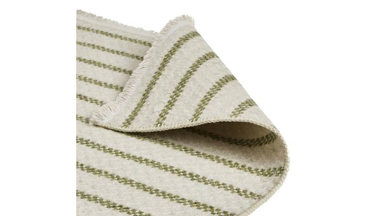 Habitat Stripe Green Flatweave Rug - 120x170cm