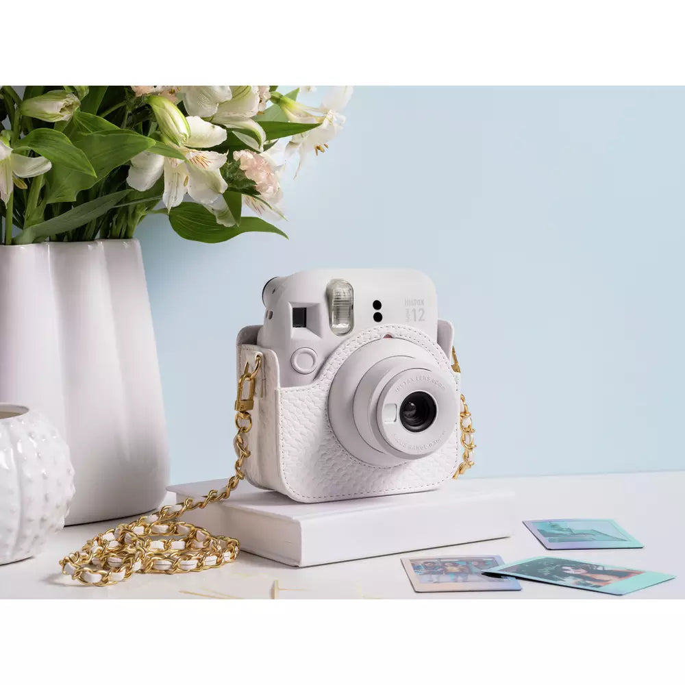 instax Mini 12 Instant Camera Bundle - Clay White