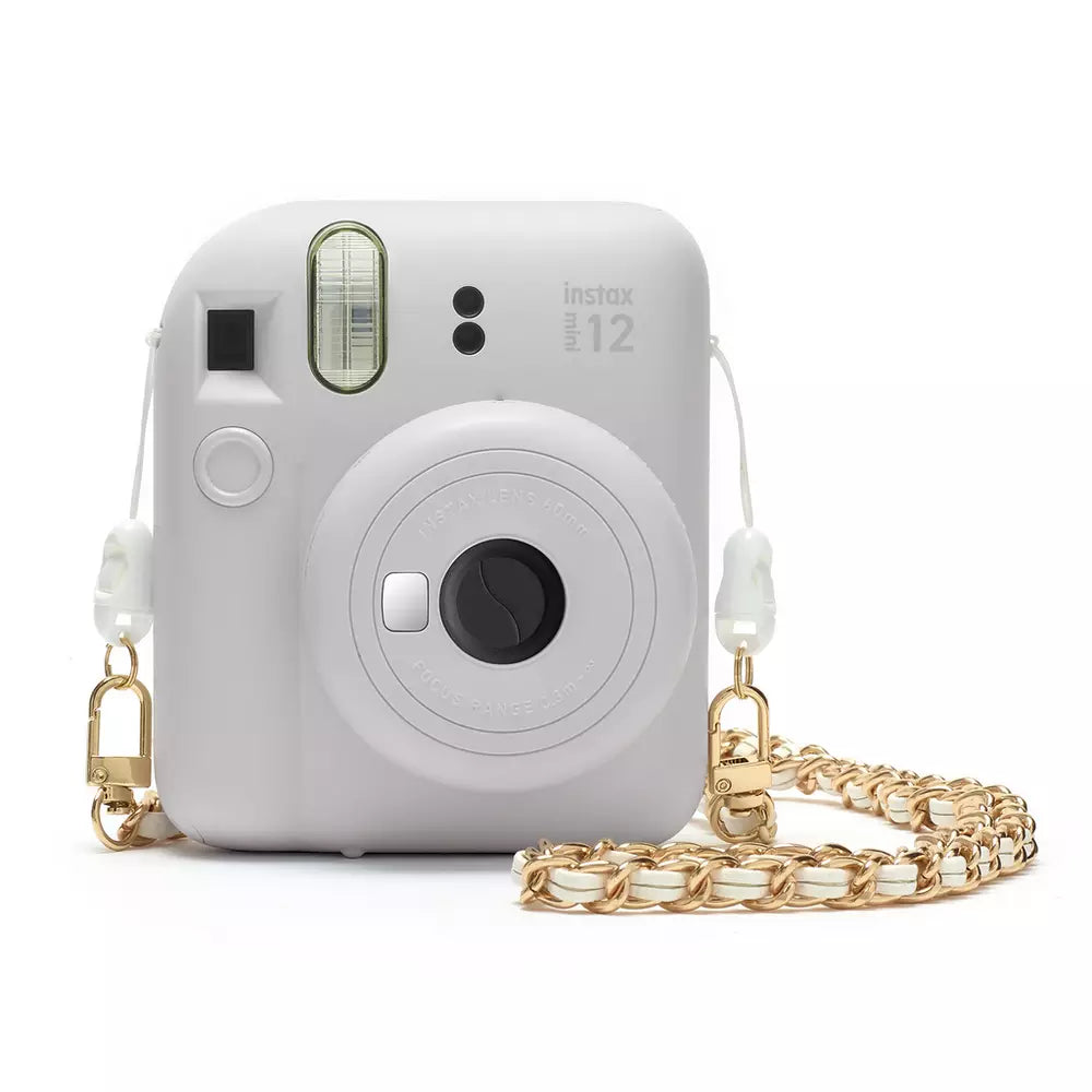 instax Mini 12 Instant Camera Bundle - Clay White