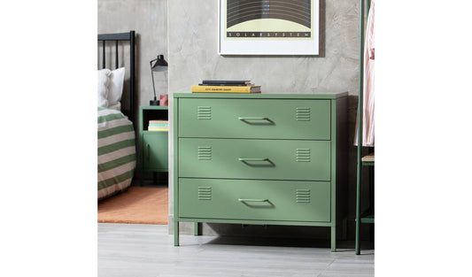 Habitat Stevie 3 Drawer Chest - Green