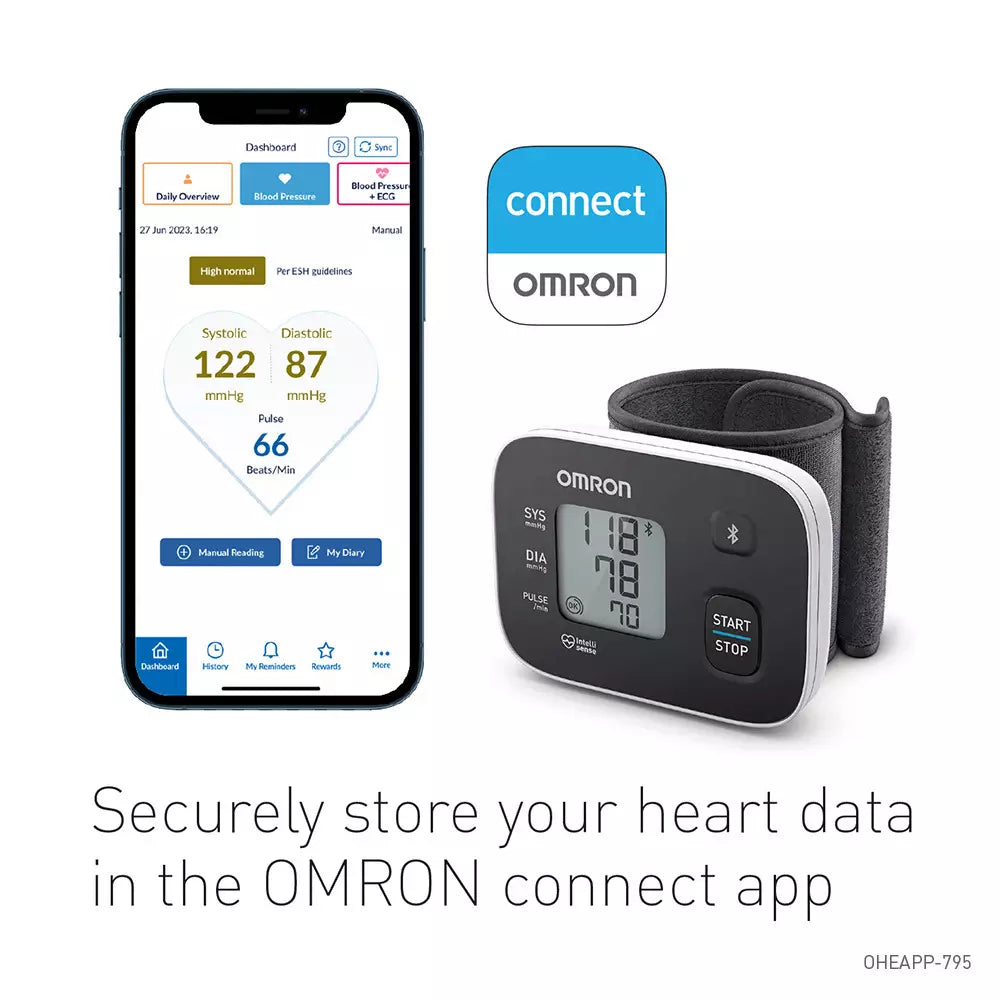 Omron RS3 Connected Wrist Blood Pressure Monitor
