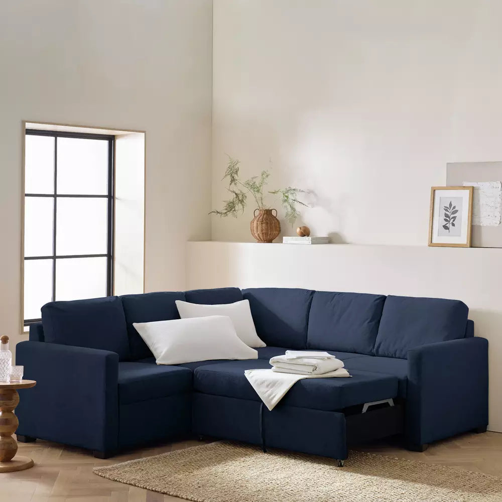 Habitat Reagan Fabric Corner Sofa Bed - Navy