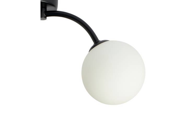 Argos Home Opal Ball 3 Light Flush to Ceiling Light - Black