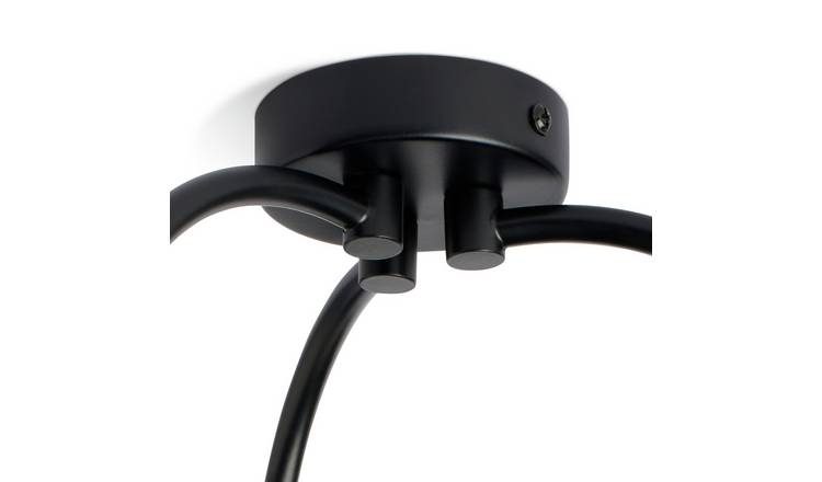 Argos Home Opal Ball 3 Light Flush to Ceiling Light - Black