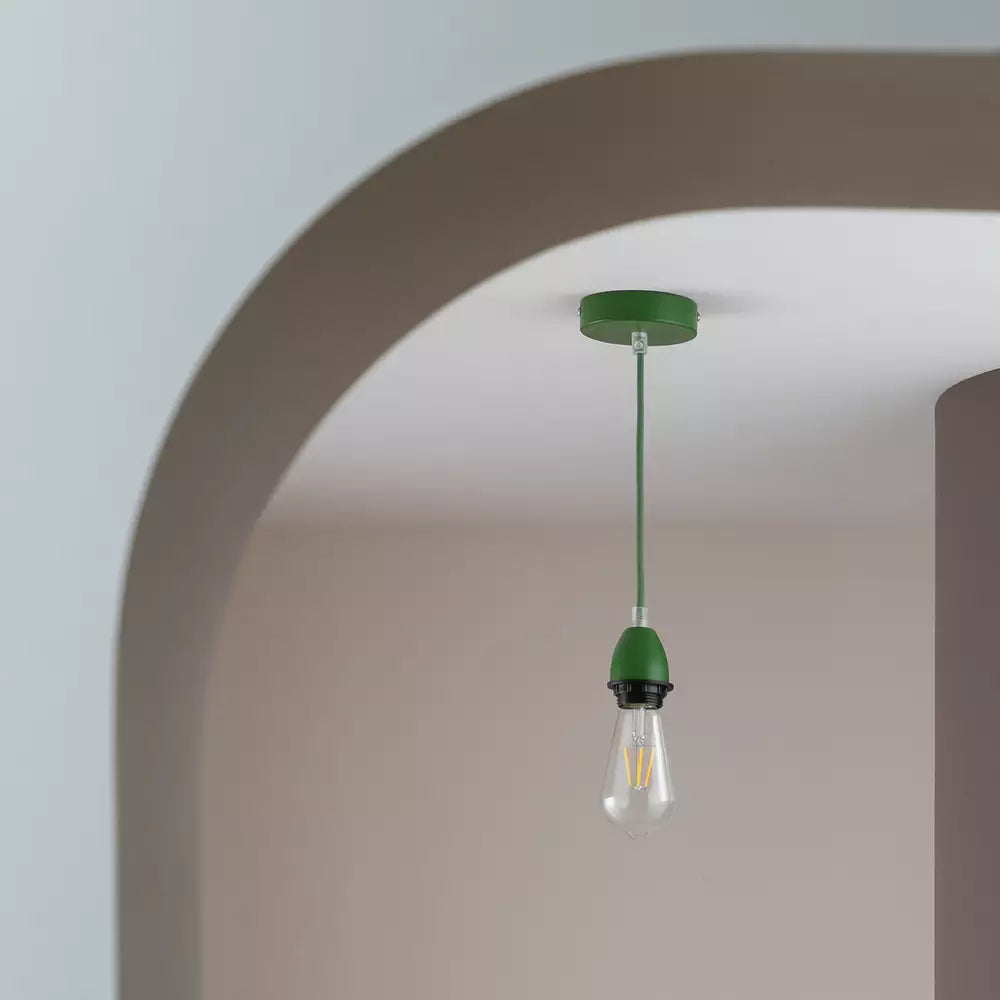 Habitat Metal Pendant Light - Green