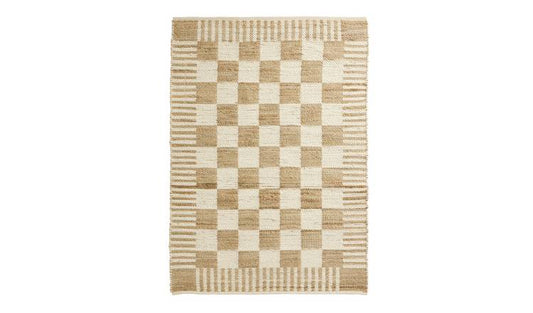 Habitat Archive Checkerboard Natural Flatweave Rug-120x170cm