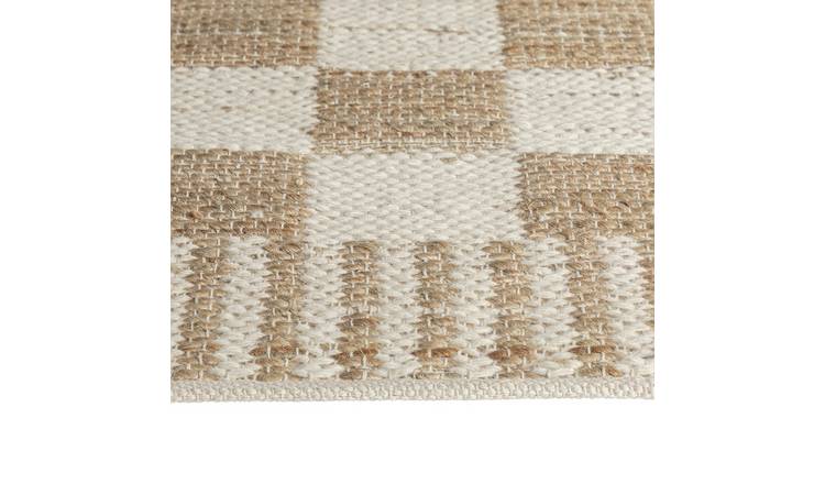 Habitat Archive Checkerboard Natural Flatweave Rug-120x170cm