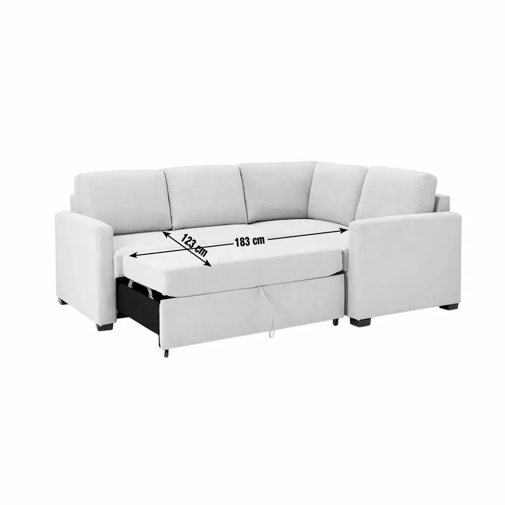 Habitat Reagan Fabric Right Hand Corner Sofa Bed - Natural
