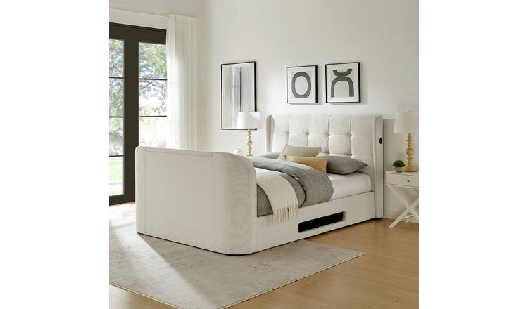 Koble Wafer Kingsize Smart TV Bed - Cream