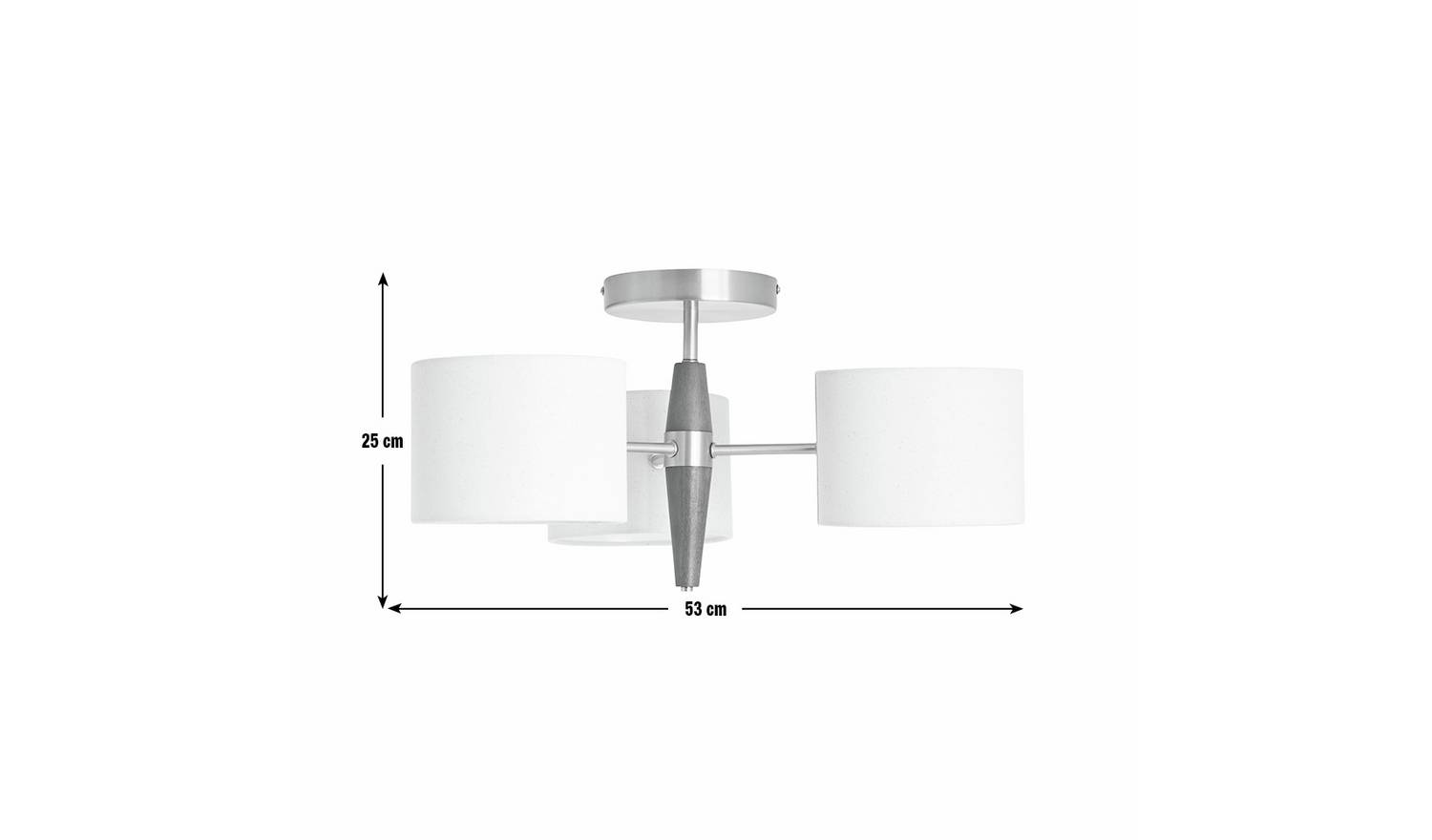Habitat Century Wood 3 Light Flush Ceiling Light - Natural