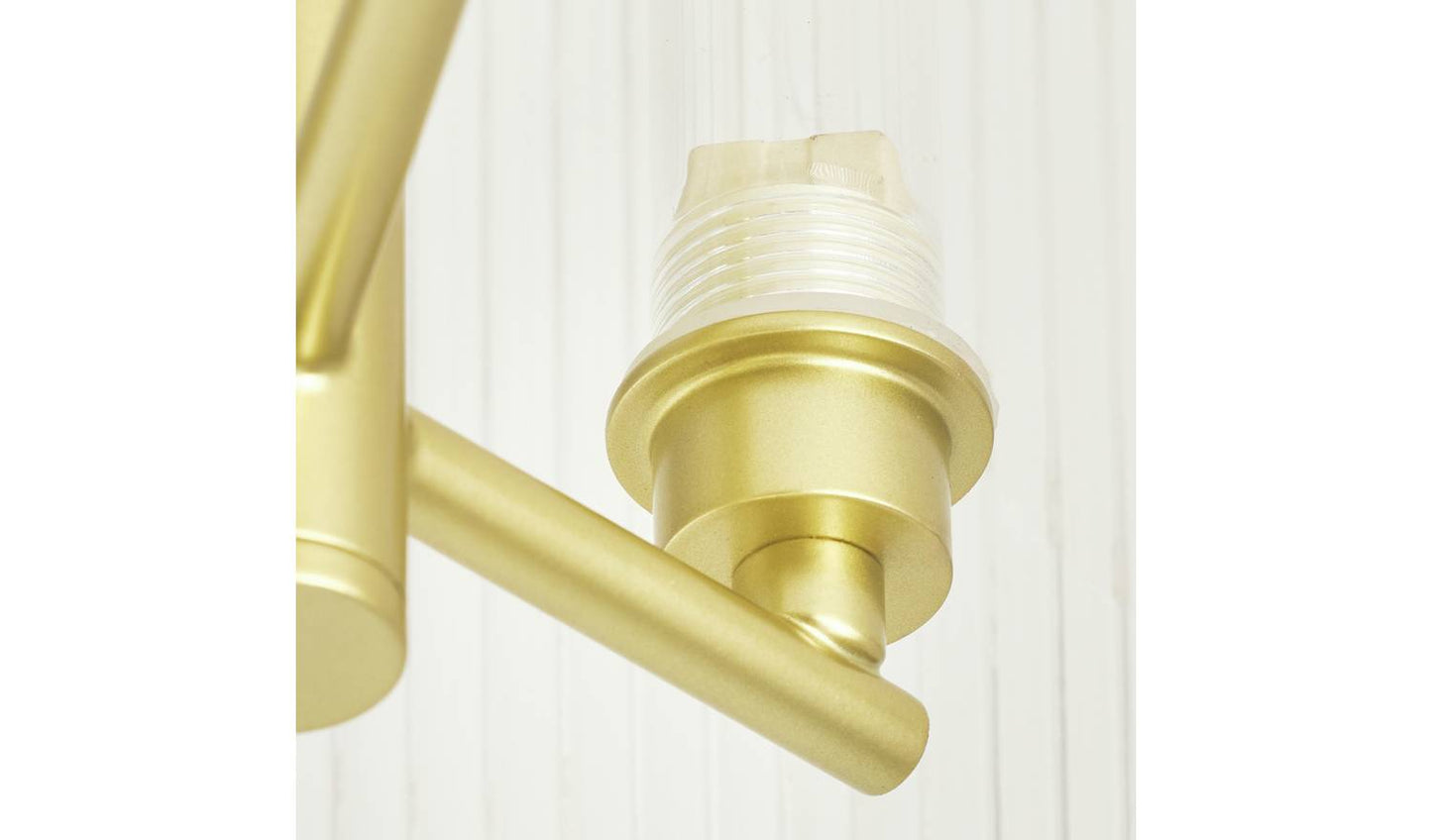 Habitat Ribbed Glass Flush Ceiling Light - Brass