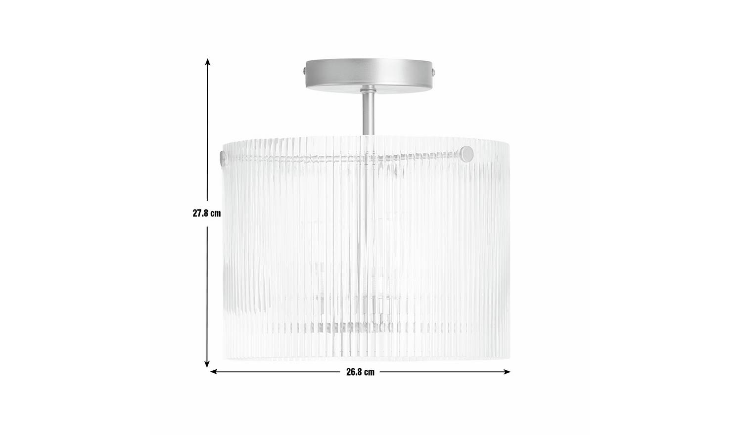 Habitat Ribbed Glass Flush Ceiling Light - Brass