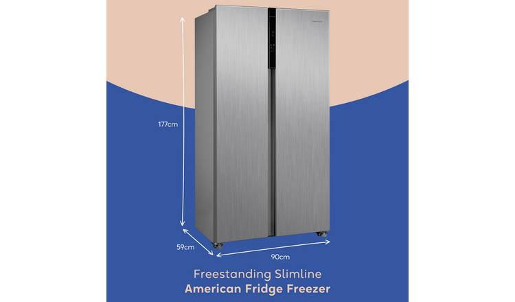 Russell Hobbs RH90AFF201SS American Fridge Freezer - S/Steel