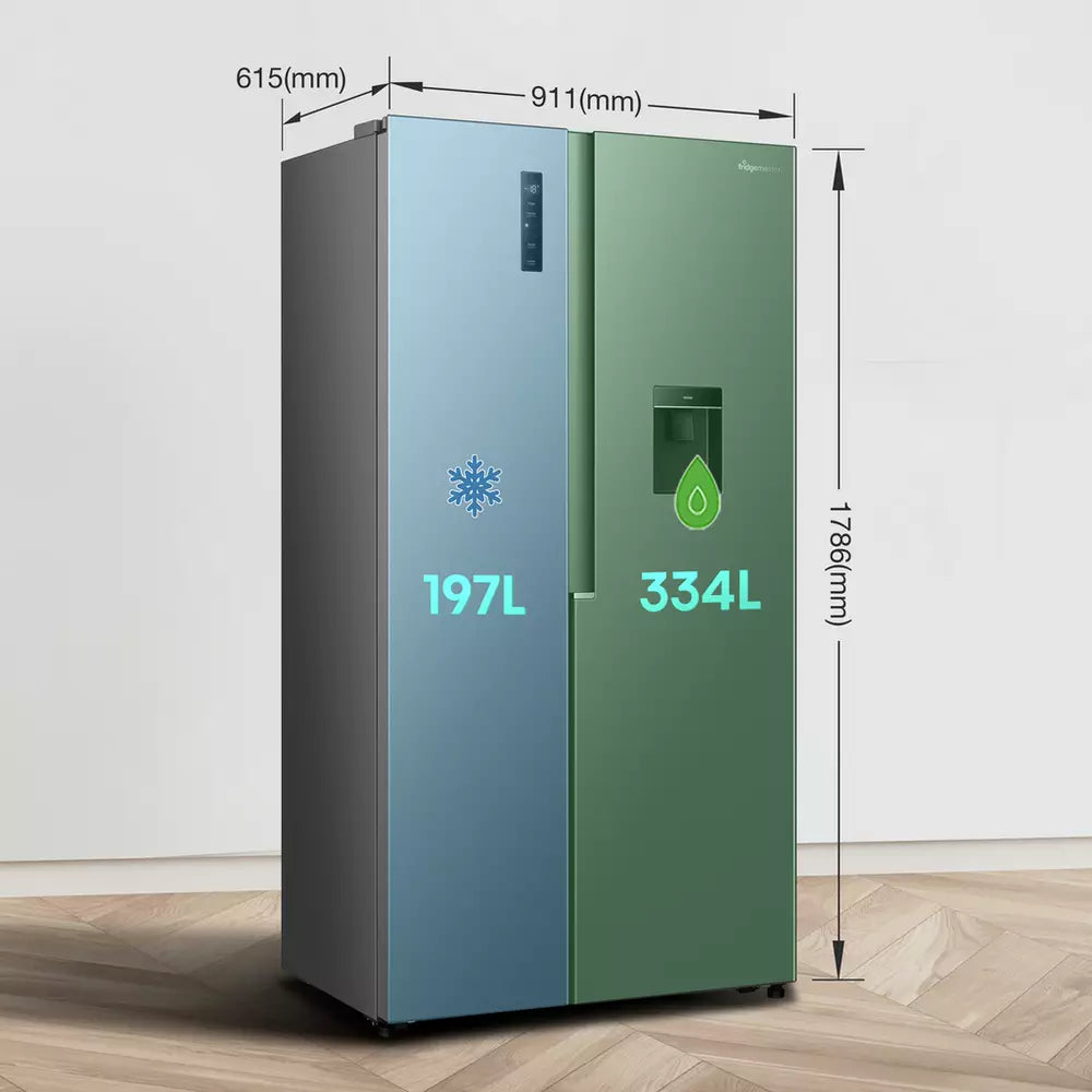 Fridgemaster MS91558DES American Fridge Freezer - Silver