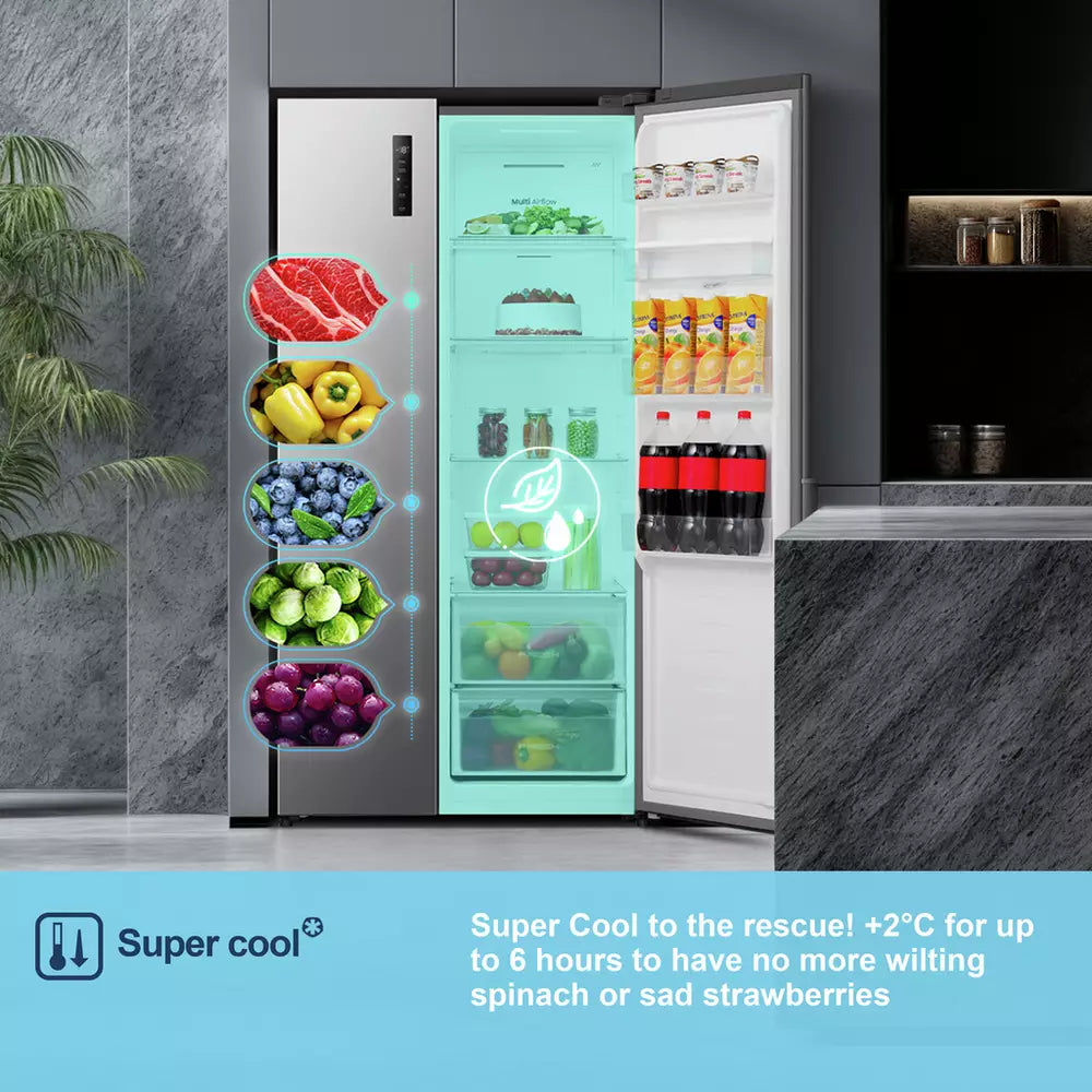 Fridgemaster MS91558DES American Fridge Freezer - Silver