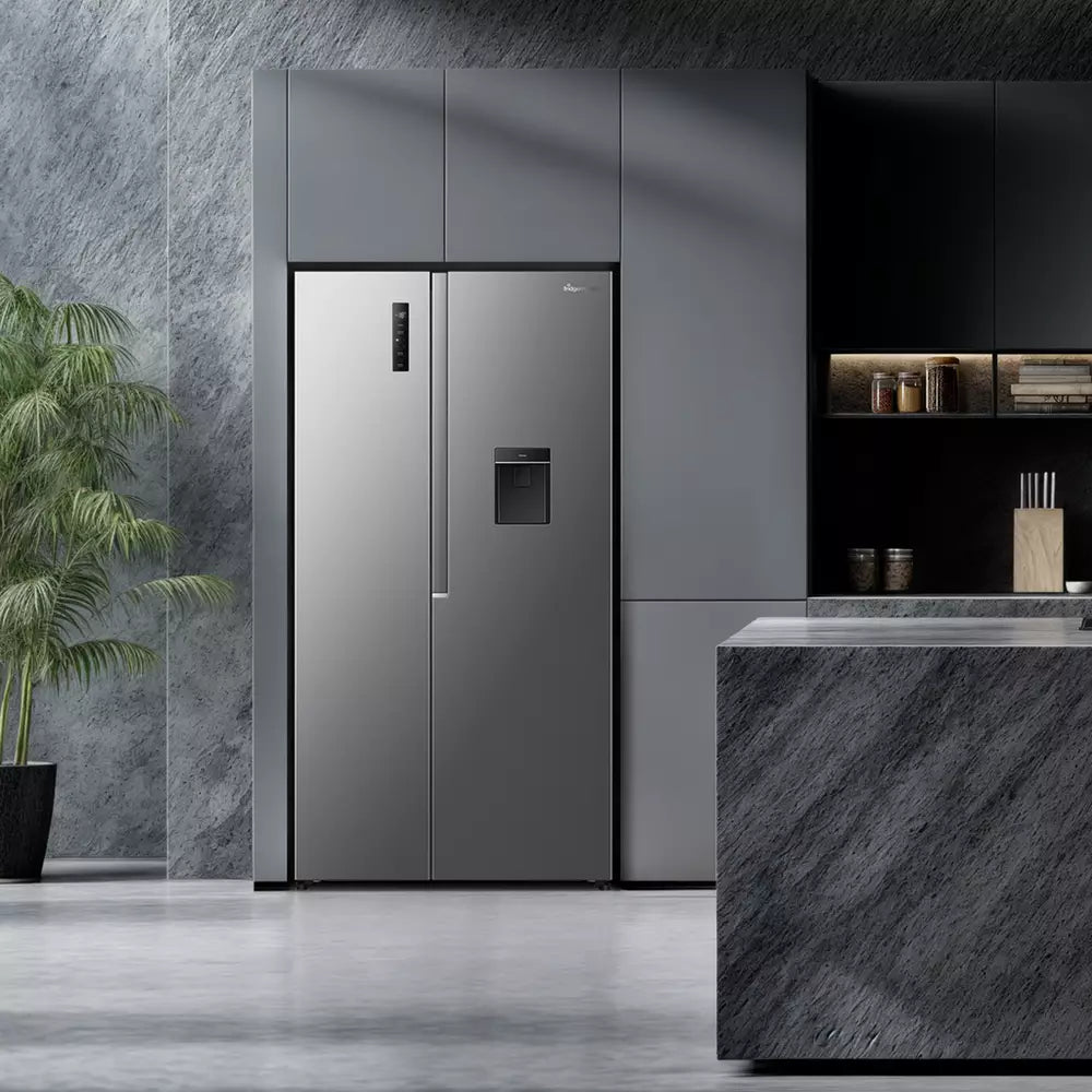 Fridgemaster MS91558DES American Fridge Freezer - Silver