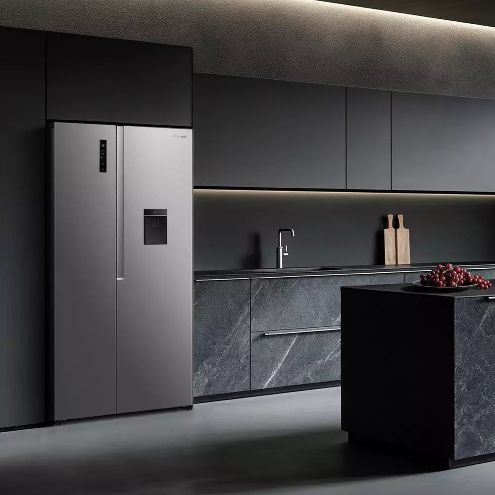 Fridgemaster MS91558DES American Fridge Freezer - Silver