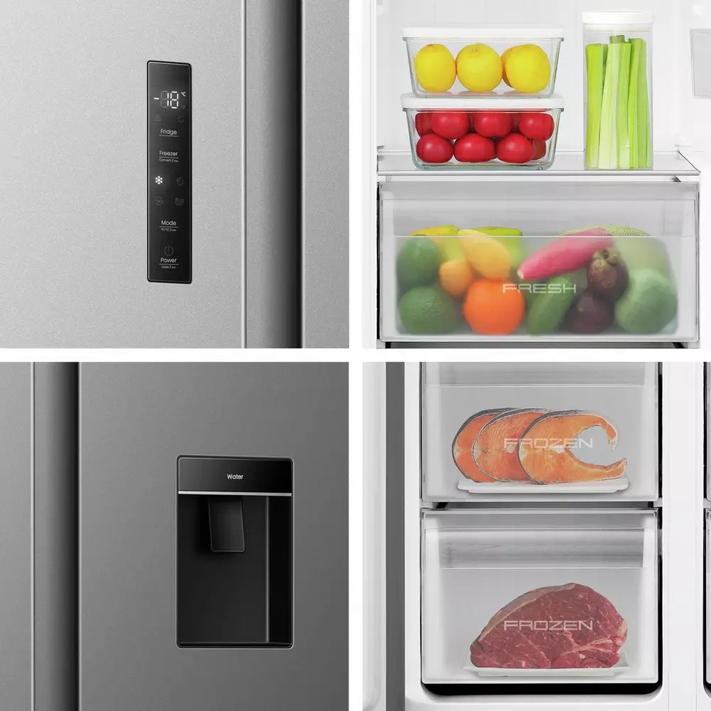 Fridgemaster MS91558DES American Fridge Freezer - Silver